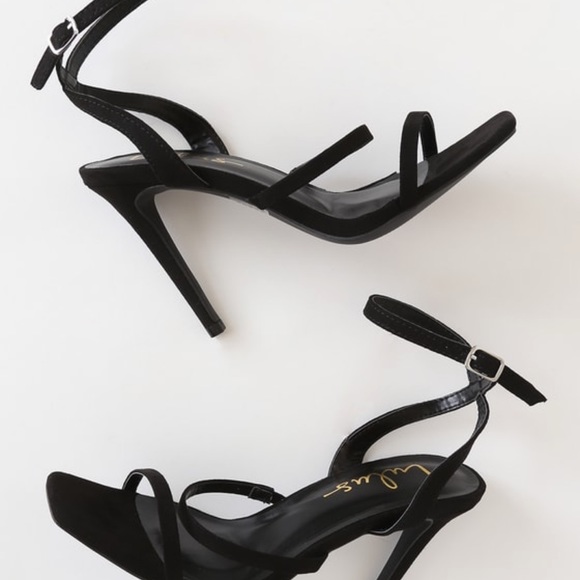 Lulus Leticiya Black Suede Ankle-Strap Heel- NEW! - Picture 3 of 4